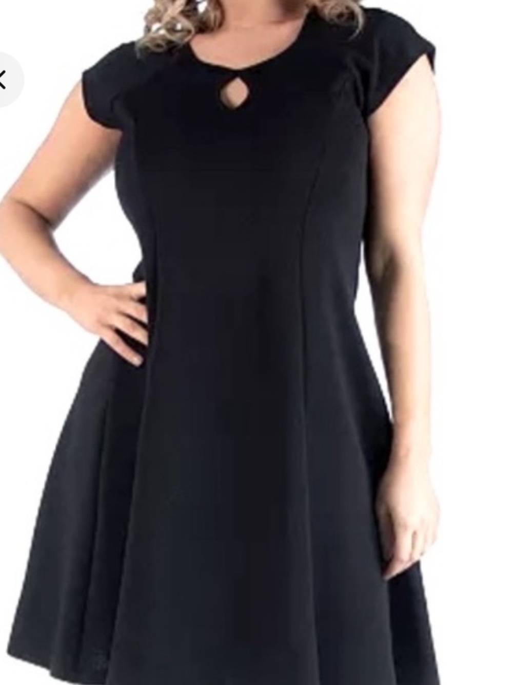 24 Seven Comfort Apparel Cap Sleeves Dress